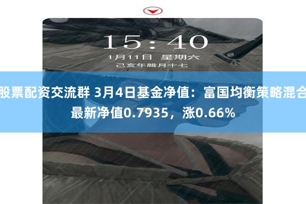 股票配资交流群 3月4日基金净值：富国均衡策略混合最新净值0